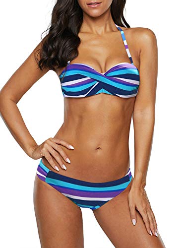 Aleumdr Bikini Set Push up Damen Bademode Oberteil Oberteil Push up von Aleumdr