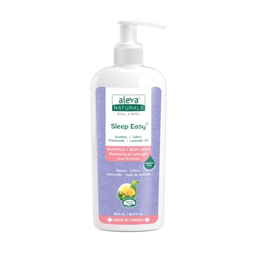 Aleva Naturals Sleep Easy® Baby Shampoo & Duschgel – Sanfte Reinigung mit Lavendel & Kamille – Beruhigt vor dem Schlafengehen – Natürlich, vegan, hypoallergen – Für Neugeborene & Babys von Aleva Naturals
