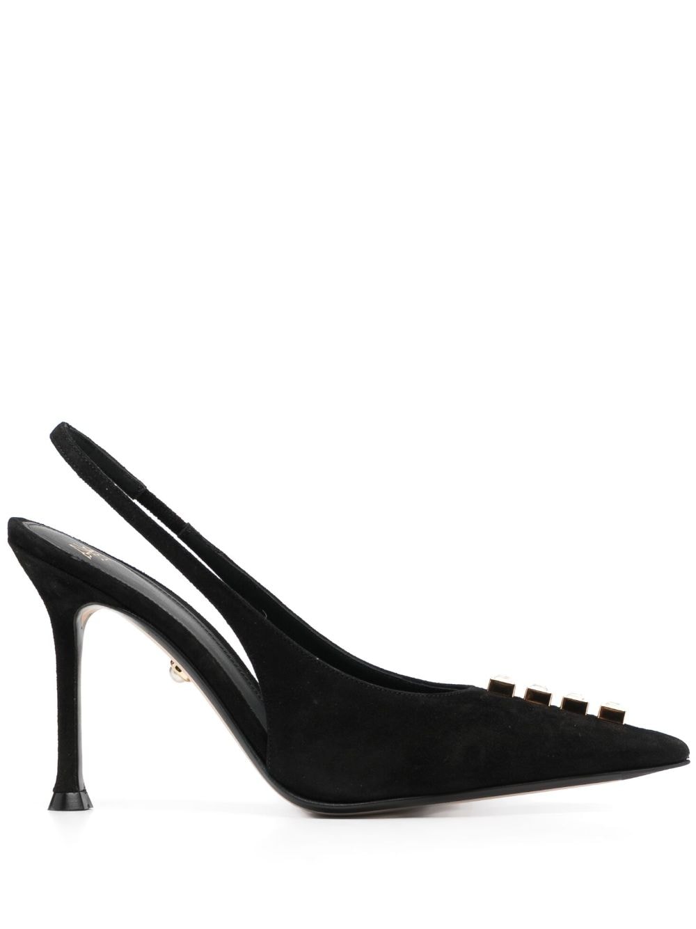 Alevì Slingback-Pumps mit Kristallen 105mm - Schwarz von Alevì