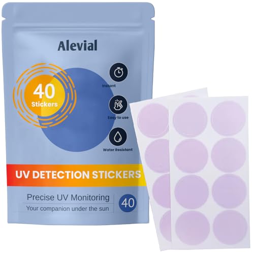 UV-Erkennungsaufkleber für Sonnencreme, Erinnerung, geeignet für Kinder und Erwachsene, 40 Stück Aufkleber-Patches, Sonnencreme, sofortige Überwachung UV-Erkennungsaufkleber für Sonnencreme, Erinnerung, geeignet für Kinder und Erwachsene, 40 Stück Aufkleber-Patches, Sonnencreme, sofortige Überwachung von Alevial