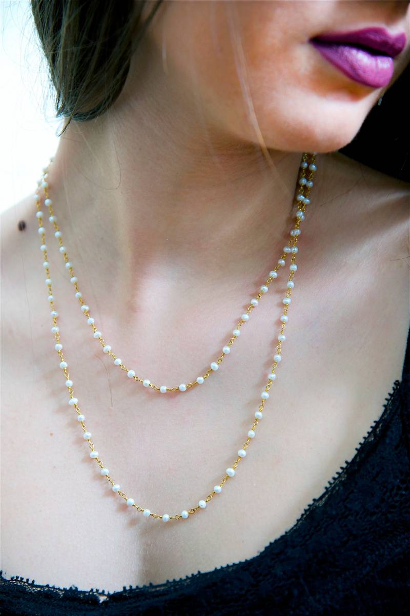 sterling Silber Perlen Rosenkranz, Süßwasserperlen von AlevizouJewellery