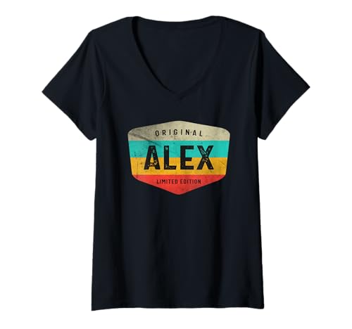 Damen Original Alex Limitierte Auflage - Alex T-Shirt mit V-Ausschnitt von Alex Personalized Name Apparel Cld.