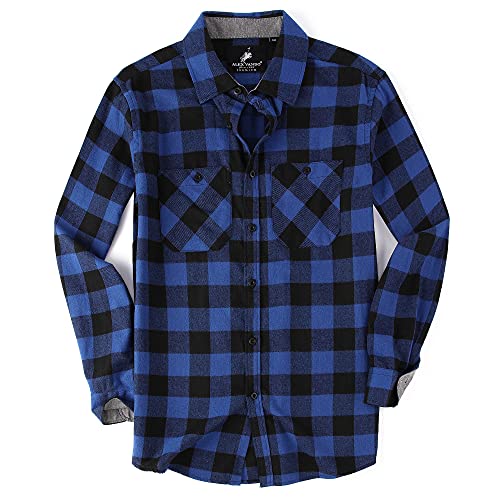 Alex Vando Herren Flanellhemd Langarm Regular Fit Kariertes Karohemd Arbeitshemd Holzfällerhemd Flanell Shirt für Herren von Alex Vando