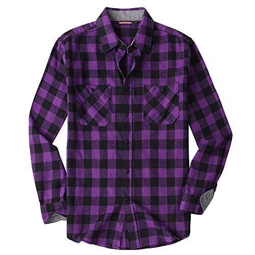 Alex Vando Herren Flanellhemd Langarm Regular Fit Kariertes Karohemd Arbeitshemd Holzfällerhemd Flanell Shirt für Herren von Alex Vando