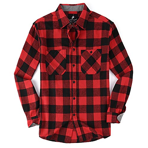 Alex Vando Herren Flanellhemd Langarm Regular Fit Kariertes Karohemd Arbeitshemd Holzfällerhemd Flanell Shirt für Herren von Alex Vando