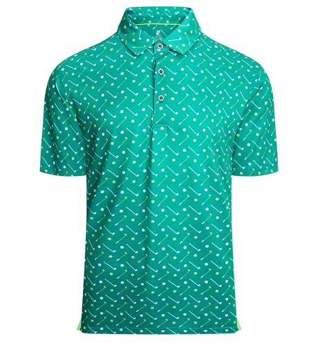 Alex Vando Herren-Golfshirt, feuchtigkeitsableitend, schnelltrocknend, leistungsstarkes Poloshirt für Herren, Green Golf, XX-Large von Alex Vando