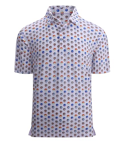 Alex Vando Herren-Golfshirt, feuchtigkeitsableitend, schnelltrocknend, leistungsstarkes Poloshirt für Herren, Mehrfarbiger Ball, XL Alex Vando Herren-Golfshirt, feuchtigkeitsableitend, schnelltrocknend, leistungsstarkes Poloshirt für Herren, Mehrfarbiger Ball, XL von Alex Vando