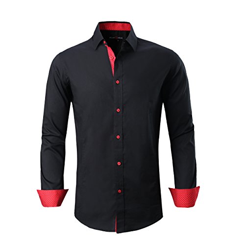 Alex Vando Herren-Hemd, normale Passform, langärmelig, Button-Down-Hemd, L17-schwarz, XX-Large Alex Vando Herren-Hemd, normale Passform, langärmelig, Button-Down-Hemd, L17-schwarz, XX-Large von Alex Vando