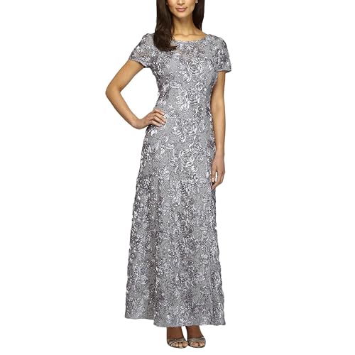 Alex Damen Long A-line Rosette Dress Kleid fr besondere Anlsse, Dove, 46 EU (Herstellergröße: 18) von Alex