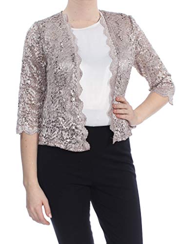 Alex Damen Two Piece Mother of The Bride Dress with Lace Jacket (Petite and Regular Sizes) Kleid für besondere Anlässe, Taupe, 36 (2er Pack) von Alex