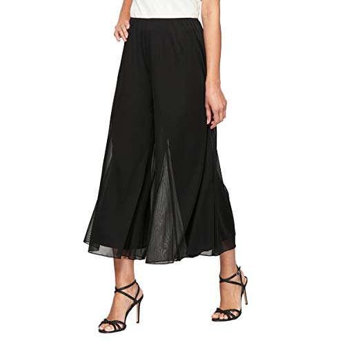 Alex Evenings Damen Chiffonhose mit Weitem Bein für die Mutter der Braut, Elegantes Party-Outfit (Zierliche und Normale Größen) Klassische Hose, Schwarzes Netz-Crop, X von Alex