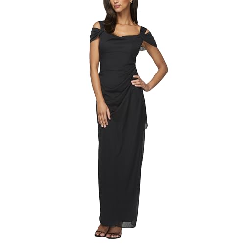 Alex Damen long Kleid, Schwarz, 44 Petite EU von Alex