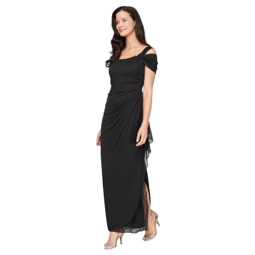 Alex Evenings Langes Schulterfreies Kleid für Damen (kleine und Normale Größen), Schwarz, 40 Zierlich von Alex