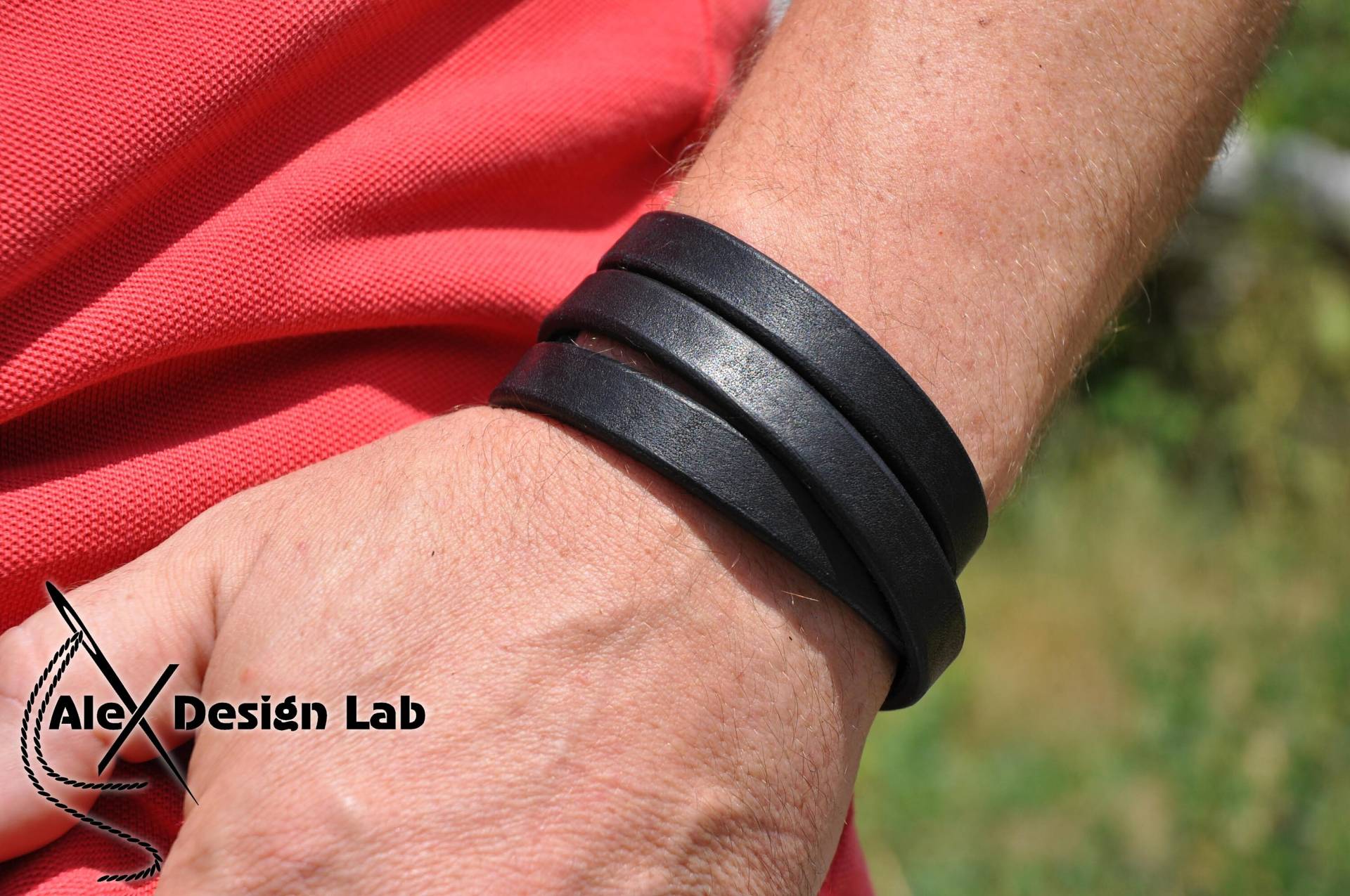 Schwarz Braun Beige Leder Manschette Armband Mehrere Extra Klasse Echtes von AlexDesignLab