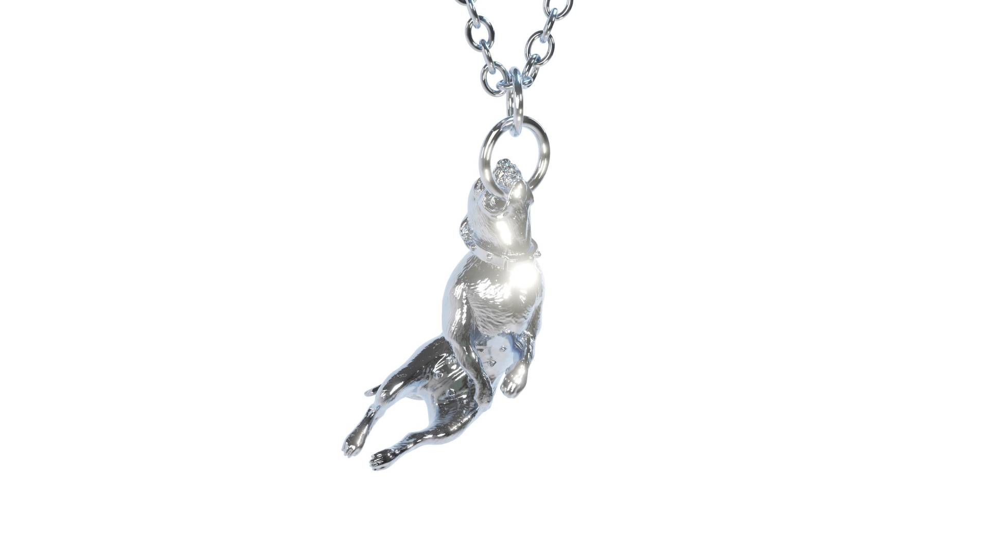 "Wunderschöner Staffordshire Bullterrier, Pitbull, Xl Bully Anhänger Aus Massivem Sterling Silber Mit Kette." Luxusgeschenk Hohe Detail von AlexEdwardFineArt