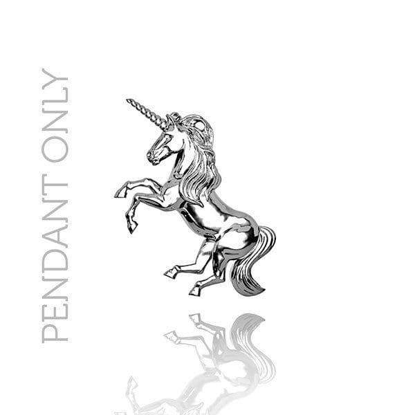 Prachtvoller Einhorn Anhänger Aus Massivem 925 Sterling Silber. Nur. Luxus Geschenk Mit Außergewöhnlichem Detail von AlexEdwardFineArt