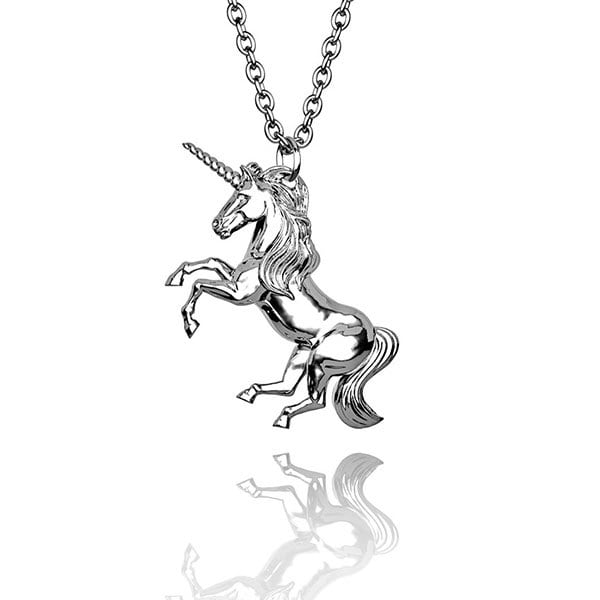 Prächtiger Einhorn Anhänger Aus Massivem 925 Sterling Silber Und Kette. Luxus Geschenk Mit Außergewöhnlichen Details von AlexEdwardFineArt