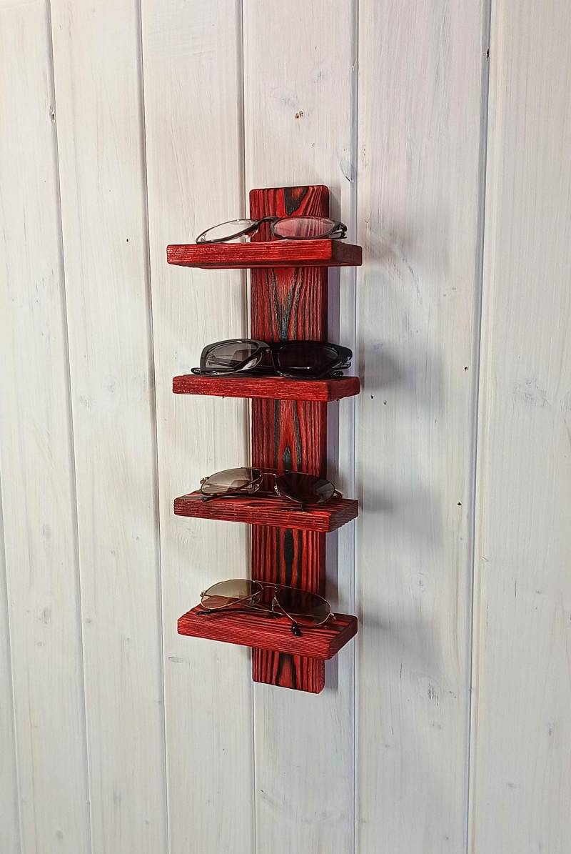 Shou Sugi Ban Regal Für 4 Brillen Etc., Mit Liebe Handgemacht, Einzigartiger Look, Nachhaltiges Holz, Rustikal-Modernes Design Shou Sugi Ban Regal Für 4 Brillen Etc., Mit Liebe Handgemacht, Einzigartiger Look, Nachhaltiges Holz, Rustikal-Modernes Design von AlexKunstAusHolz
