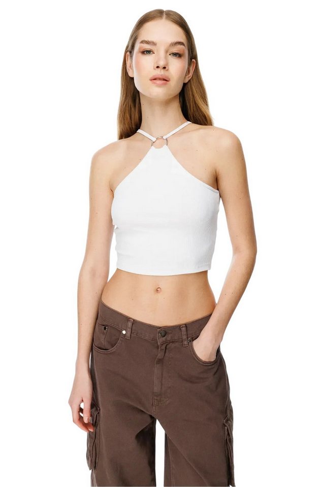 Alexa Dash Blusentop Offene Schulter Metall Applikation Bluse von Alexa Dash