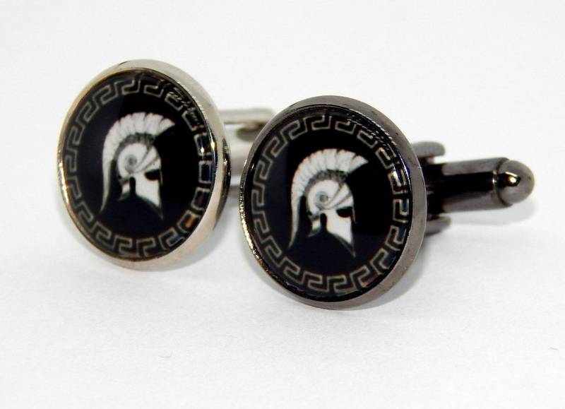 Spartan Schild Manschettenknöpfe Krieger Logo Schmuck von AlexaArtBoutique