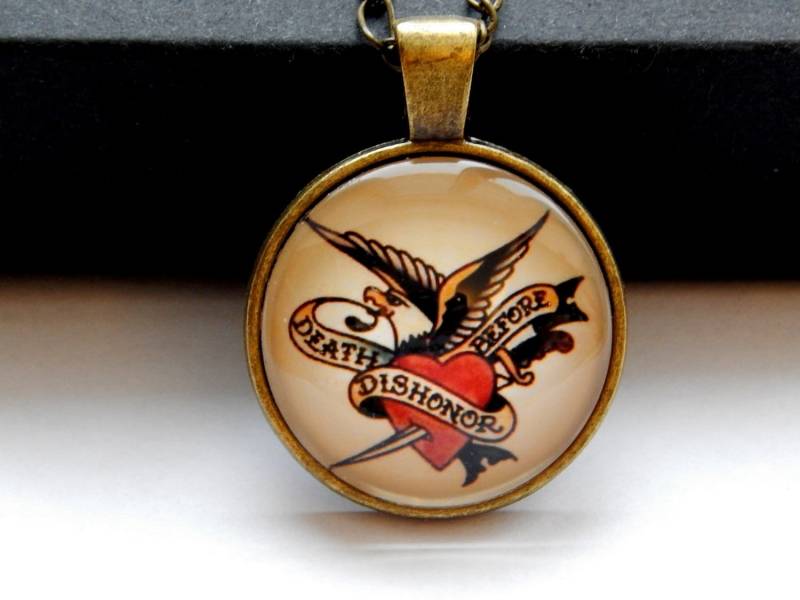 Sailor Jerry Tattoo Anhänger Adler & Herz Schmuck von AlexaArtBoutique
