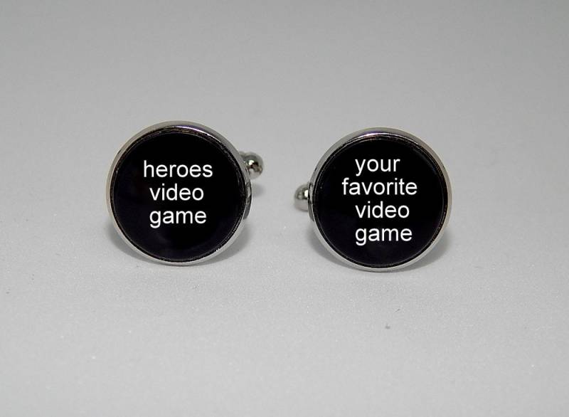 Gestaltet Manschettenknöpfe Videospiel Held Schmuck Mit Videospiele Symbol von AlexaArtBoutique