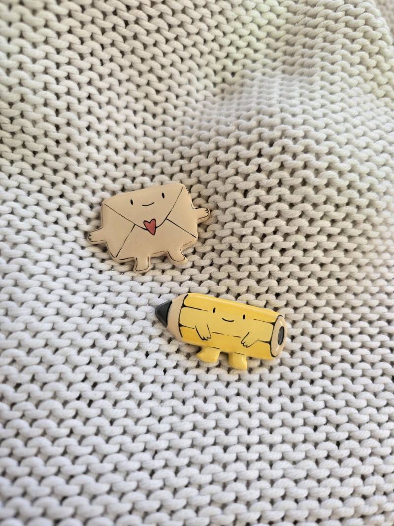 Freundschaftsset Brief & Stift Pin Oder Magnet von Alexamalt