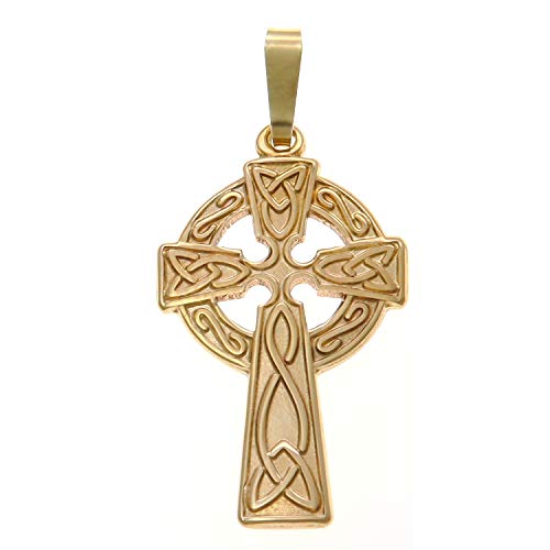 Alexander Castle Solide 9ct 375 Gold Keltische Kreuz Halskette Anhänger für Frauen - 25mm x 15mm - Kreuz Charme mit Schmuck Geschenk-Box - NUR ANHÄNGERSCHMUCK von Alexander Castle