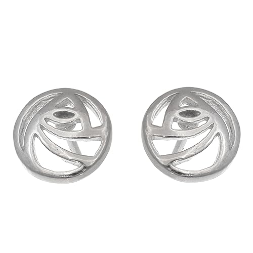 Alexander Castle Charles Rennie Mackintosh 925 Sterling Silber Ohrringe für Frauen Teenager Mädchen – Ohrstecker mit Schmuck-Geschenkbox – 8 mm x 8 mm, Sterling Silber, Kein Stein von Alexander Castle