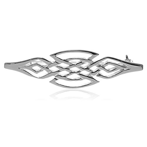 Alexander Castle 925 Sterling Silber Keltische Brosche für Frauen - Damen Brosche Pin mit Schmuck Geschenk Box - 44mm x 11mm von Alexander Castle