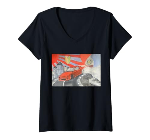 Damen Im Himmel driften T-Shirt mit V-Ausschnitt Damen Im Himmel driften T-Shirt mit V-Ausschnitt von Alexander Krishchyunas
