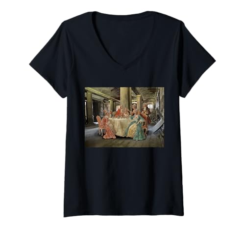 Damen Schickes Festmahl T-Shirt mit V-Ausschnitt Damen Schickes Festmahl T-Shirt mit V-Ausschnitt von Alexander Krishchyunas