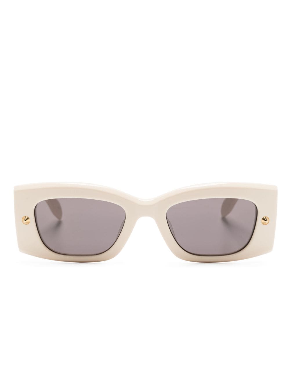 Alexander McQueen Eyewear Eckige Sonnenbrille mit Nietendetail - Nude von Alexander McQueen Eyewear