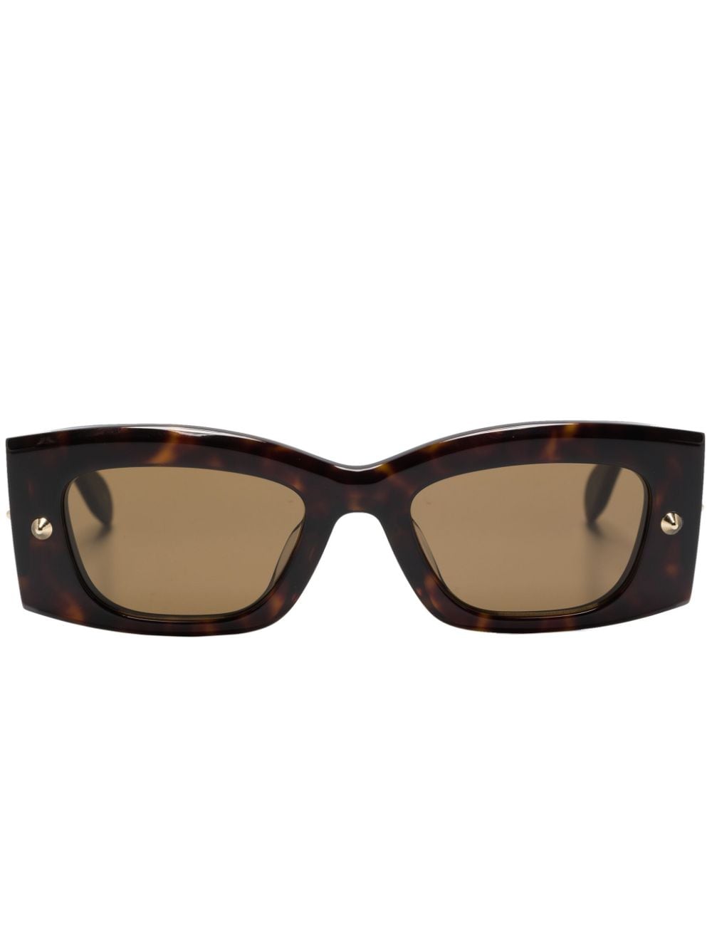 Alexander McQueen Eyewear Eckige Sonnenbrille mit spitzen Nieten - Braun von Alexander McQueen Eyewear