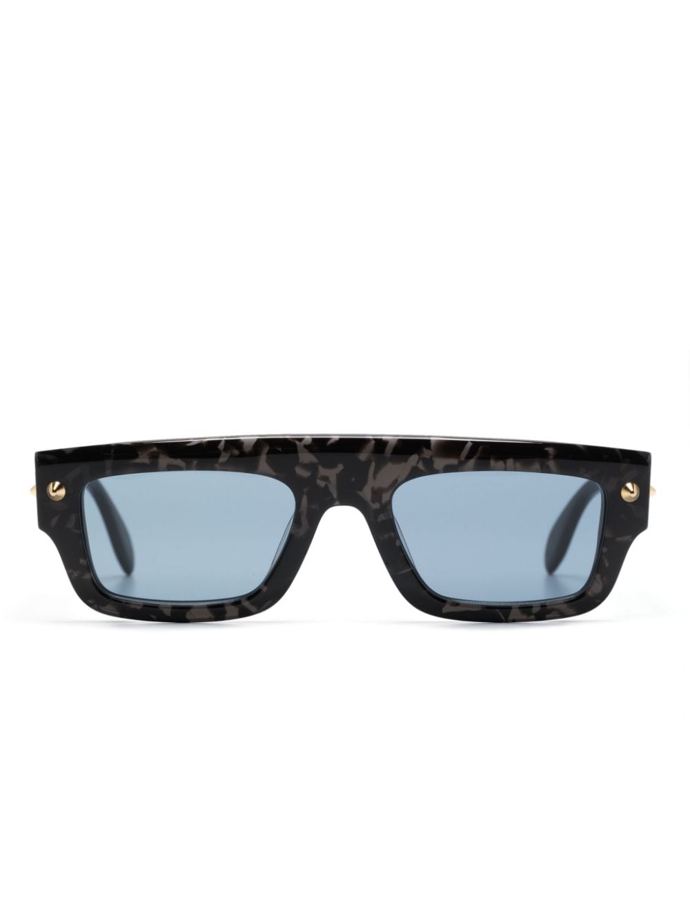 Alexander McQueen Eyewear Eckige Sonnenbrille mit spitzen Nieten - Schwarz von Alexander McQueen Eyewear