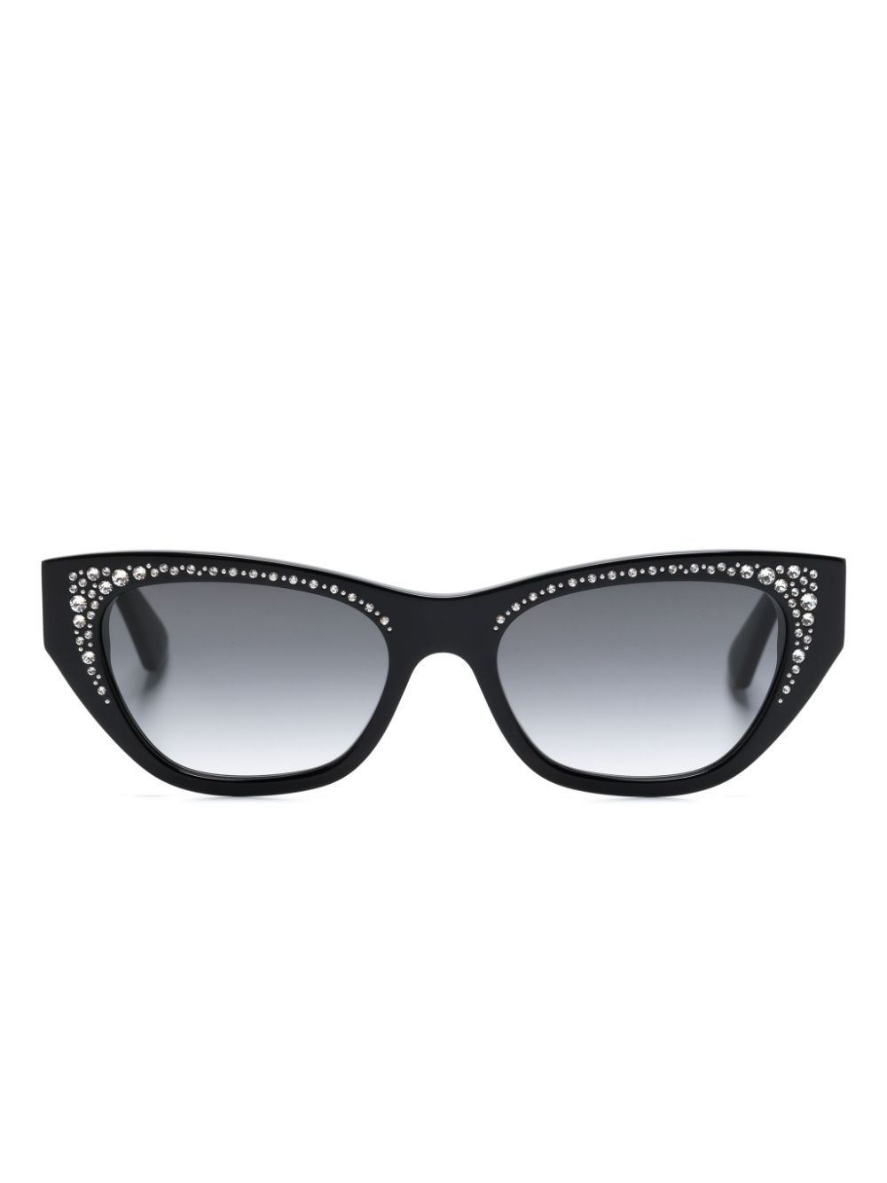 Alexander McQueen Eyewear Jewelled Cat-Eye-Sonnenbrille - Schwarz von Alexander McQueen Eyewear