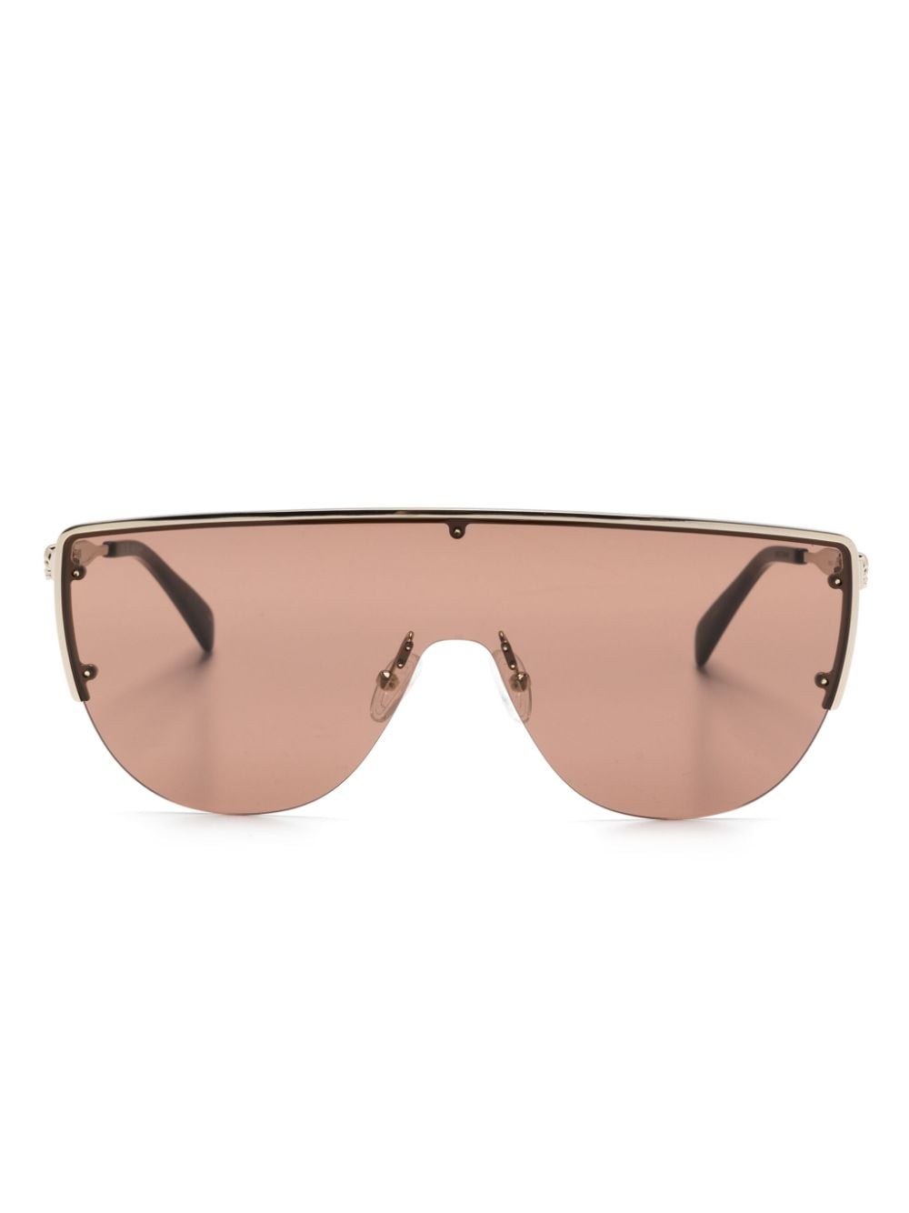 Alexander McQueen Eyewear Sonnenbrille mit Shield-Gestell - Braun von Alexander McQueen Eyewear