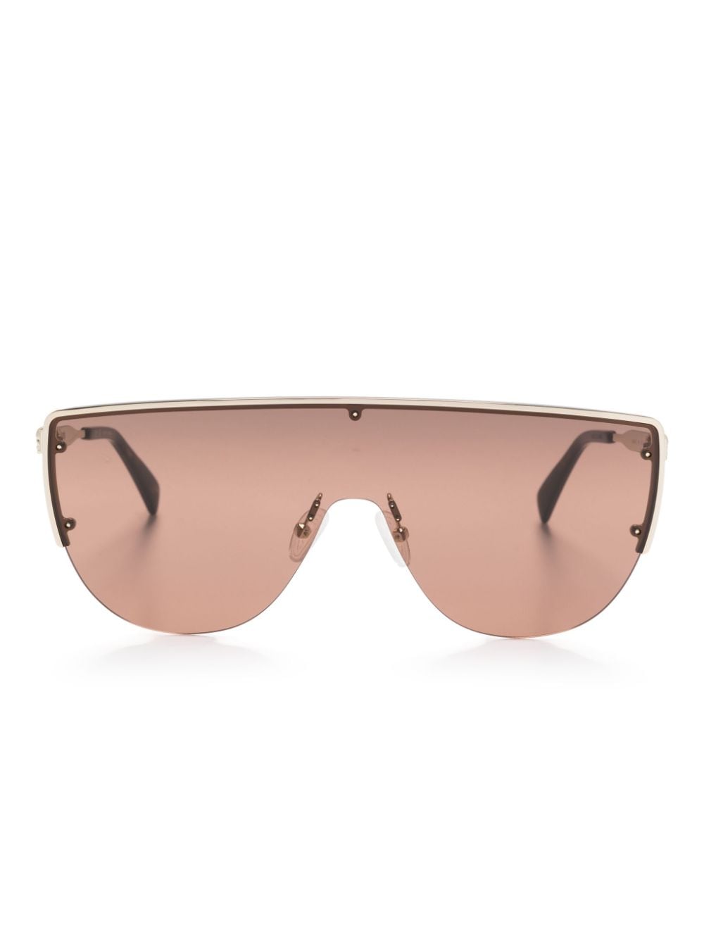 Alexander McQueen Eyewear Sonnenbrille mit Totenkopf-Nieten - Gold von Alexander McQueen Eyewear