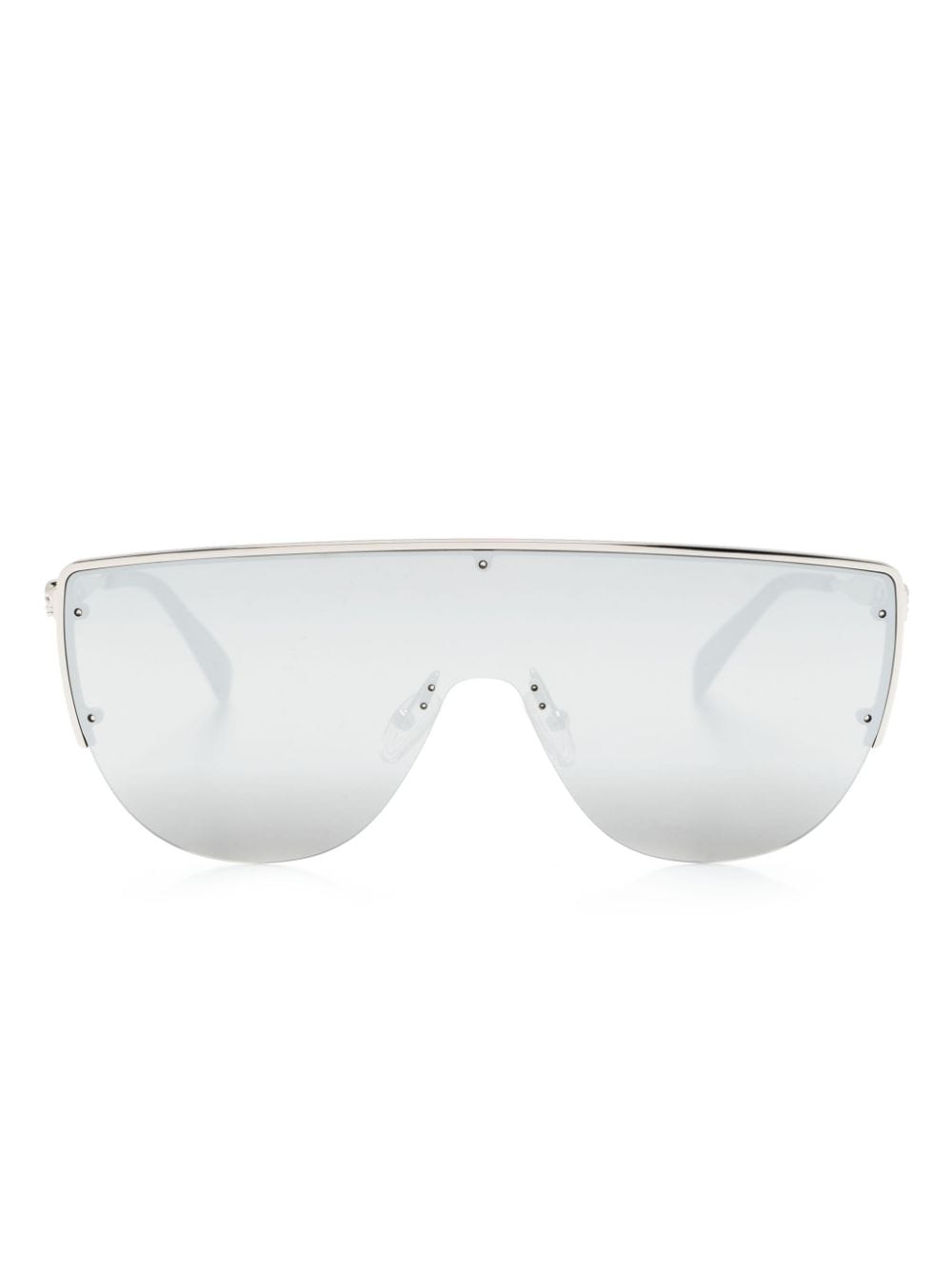 Alexander McQueen Eyewear Sonnenbrille mit Totenkopf-Nieten - Silber von Alexander McQueen Eyewear