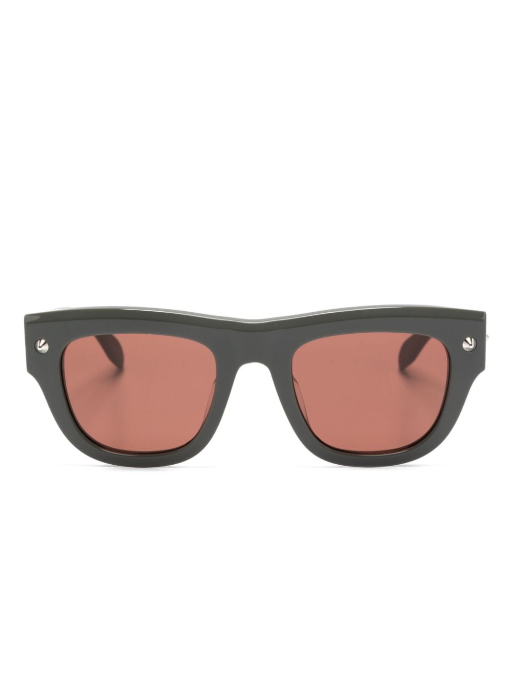 Alexander McQueen Eyewear Eckige Sonnenbrille mit Logo-Gravur - Grau von Alexander McQueen Eyewear