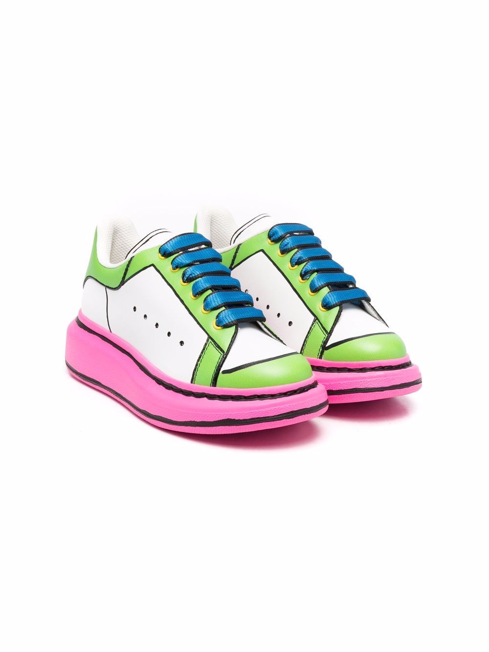 Alexander McQueen Kids Sneakers in Colour-Block-Optik - Weiß von Alexander McQueen Kids