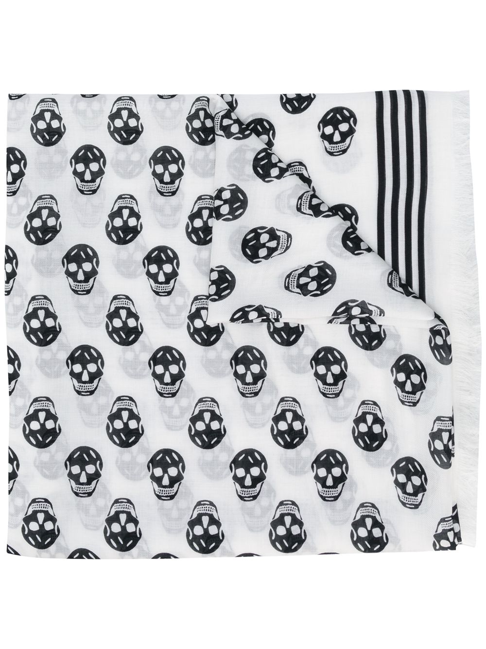 Alexander McQueen Schal mit Totenkopf - Weiß von Alexander McQueen