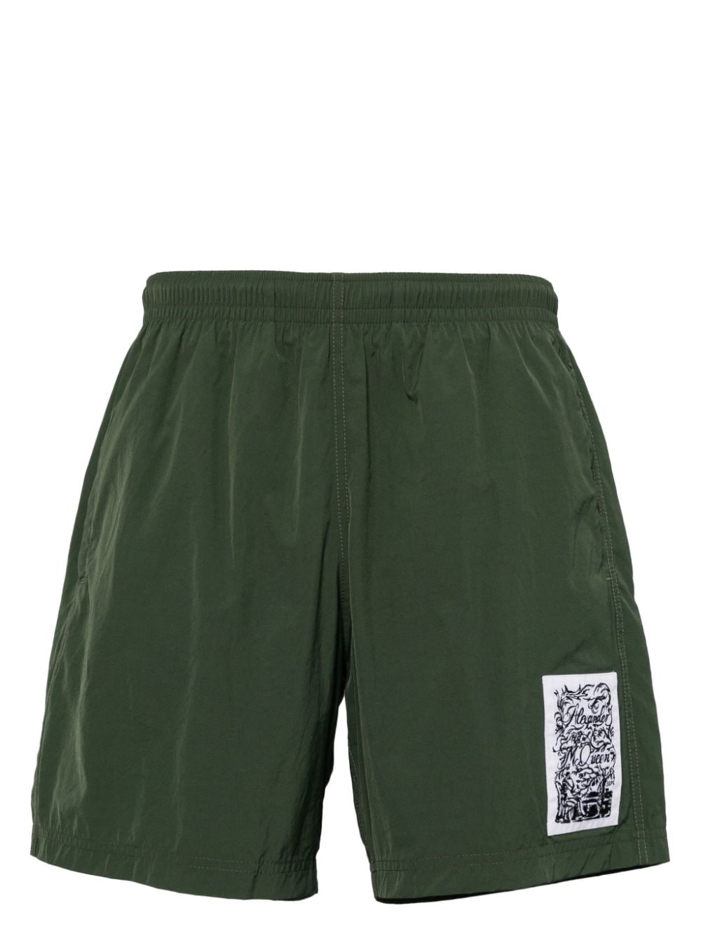 Alexander McQueen Badeshorts mit Logo-Patch - Grün von Alexander McQueen