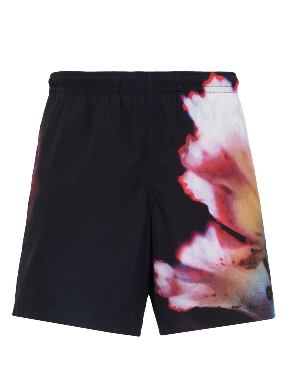 Alexander McQueen Badeshorts mit Solarised Flower-Print - Schwarz von Alexander McQueen