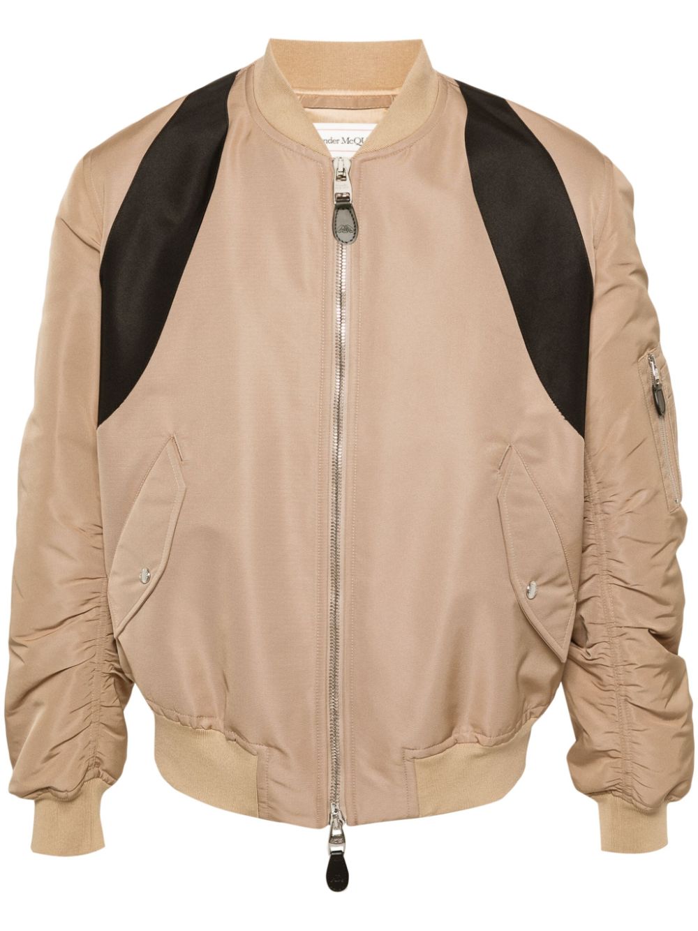 Alexander McQueen Bomberjacke mit Kontrasteinsatz - Nude von Alexander McQueen