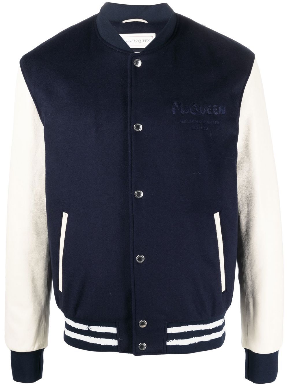 Alexander McQueen Collegejacke mit Logo-Stickerei - Blau von Alexander McQueen