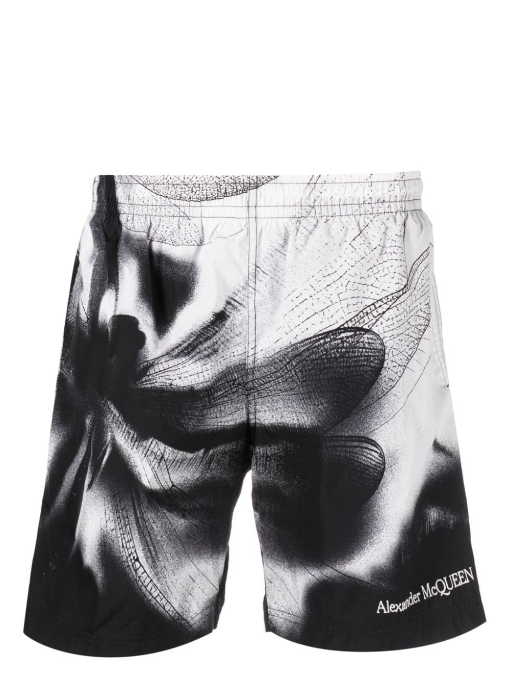 Alexander McQueen Badeshorts mit Libellen-Print - Schwarz von Alexander McQueen