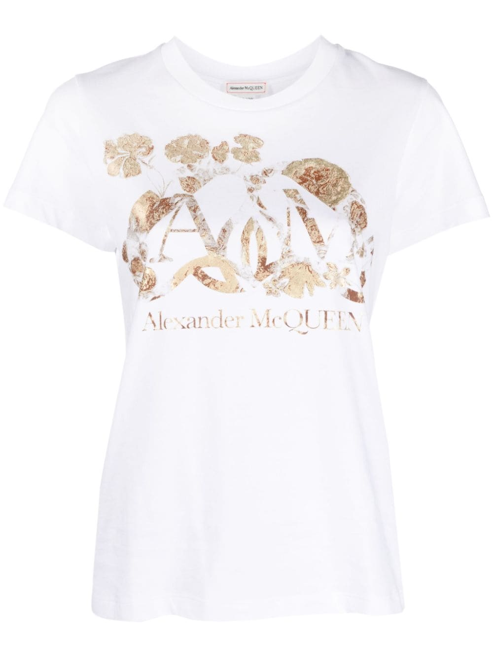 Alexander McQueen Dutch Flower T-Shirt mit Logo - Weiß von Alexander McQueen