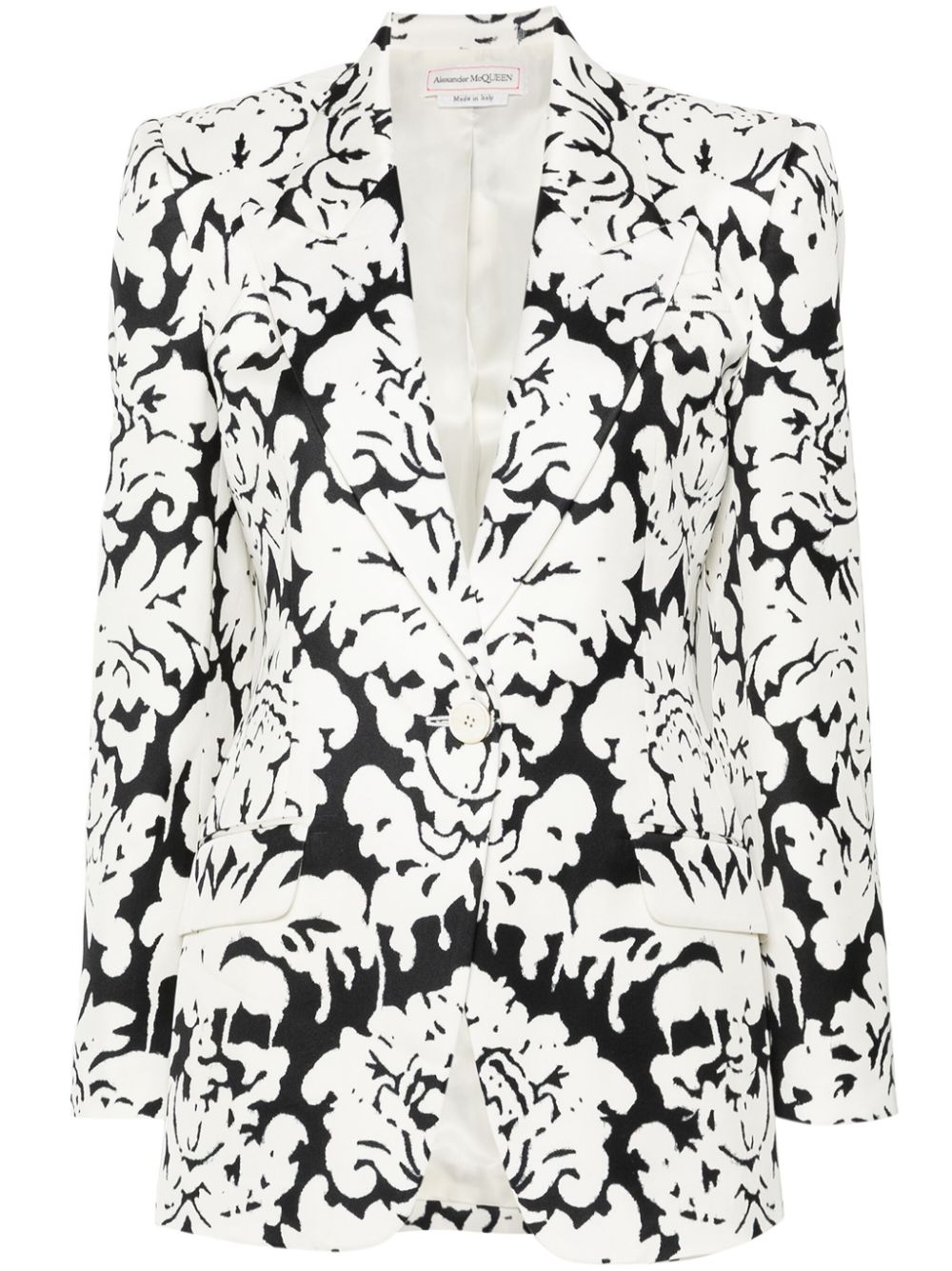 Alexander McQueen Einreihiger Damask Blazer - Schwarz von Alexander McQueen