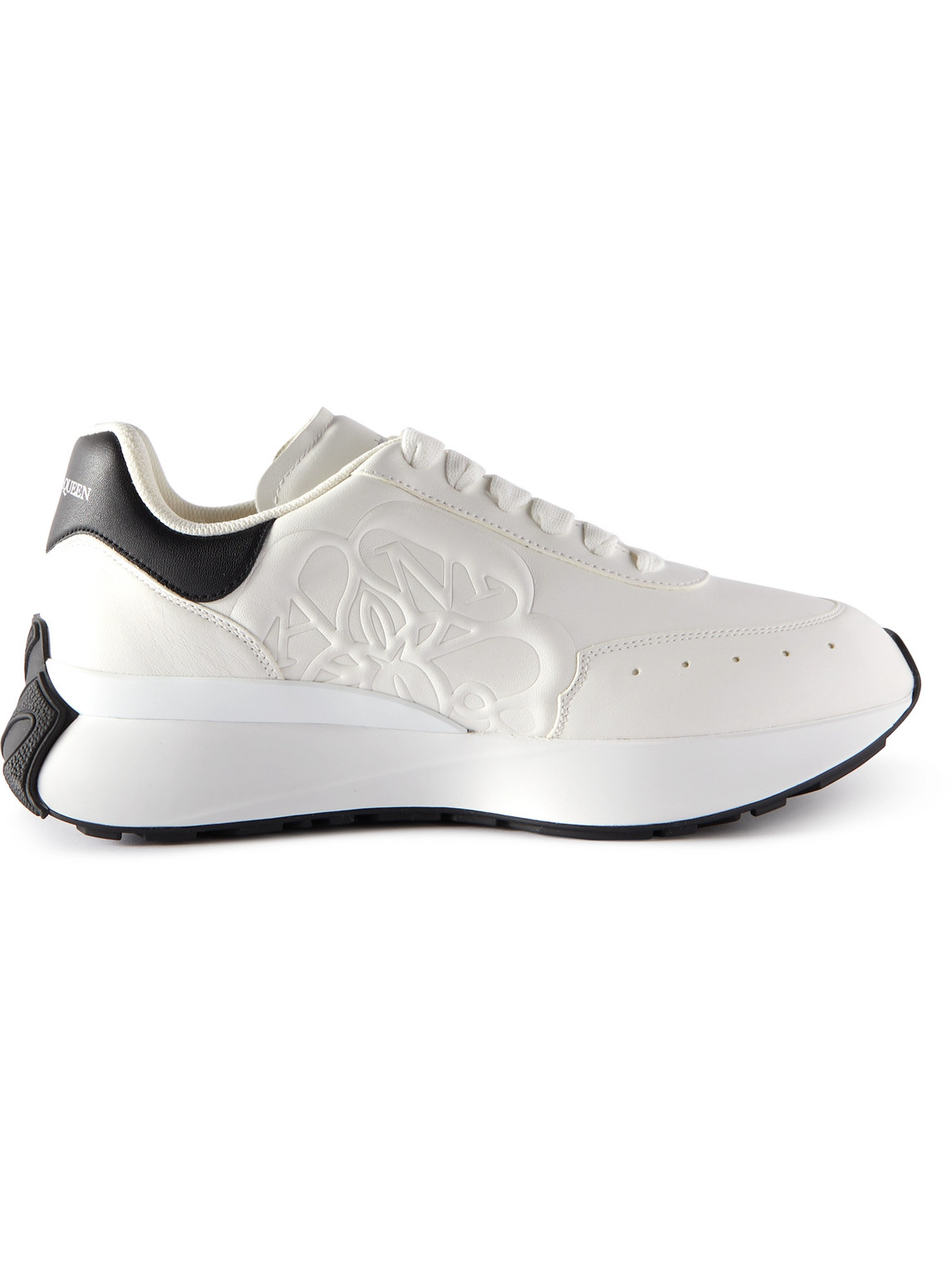 Alexander McQueen - Sprint Runner Exaggerated-Sole Logo-Embossed Leather Sneakers - Men - White - EU 40.5 von Alexander McQueen